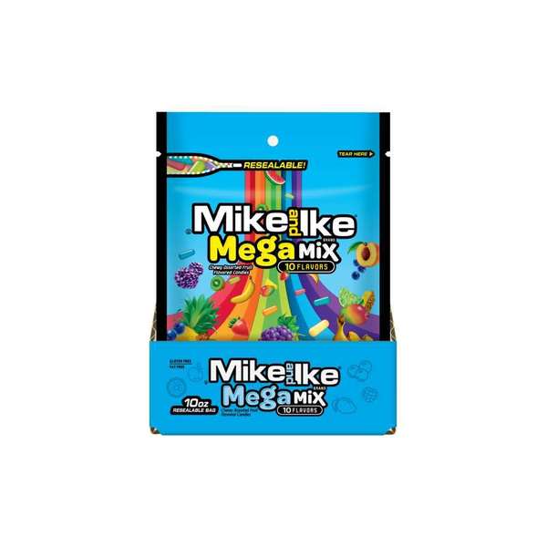 Mike & Ike Mike And Ike 10 oz. Mega Mix Stand Up Bag, PK8 7097049295